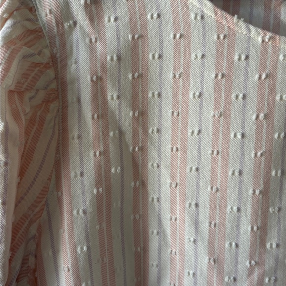 Time & tru Women's Pink Striped Top with Swiss dots xl nwt - Picture 3 of 5